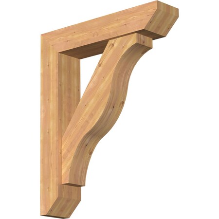 Ekena Millwork Funston Slat Smooth Bracket w/ Offset Brace, Western Red Cedar, 7 1/2"W x 34"D x 42"H BKT0806X34X42FST06SWR
